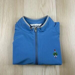 Peter Millar Mens Blue Merion Golf Club Windbreaker Zipped Stretch Jacket Size M